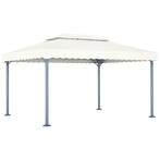 vidaXL Prieel 400x300 cm aluminium crème, Tuin en Terras, Verzenden, Nieuw