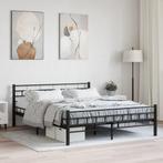 vidaXL Bedframe staal zwart 160x200 cm, Huis en Inrichting, Verzenden, Nieuw