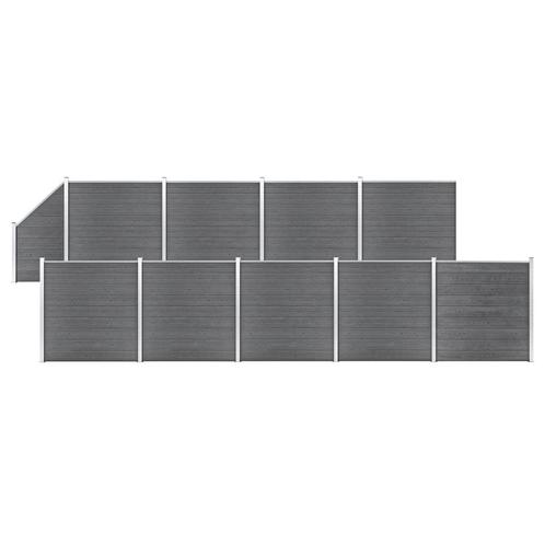 vidaXL Schuttingset 9 vierkant en 1 schuin 1657x186 cm HKC, Tuin en Terras, Tuinhekken en Hekwerk, Nieuw, Verzenden