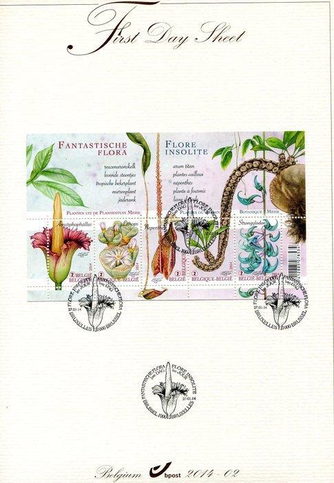 België 2014 - First Day Sheets (FDS) : volledige jaargang, Timbres & Monnaies, Timbres | Europe | Belgique