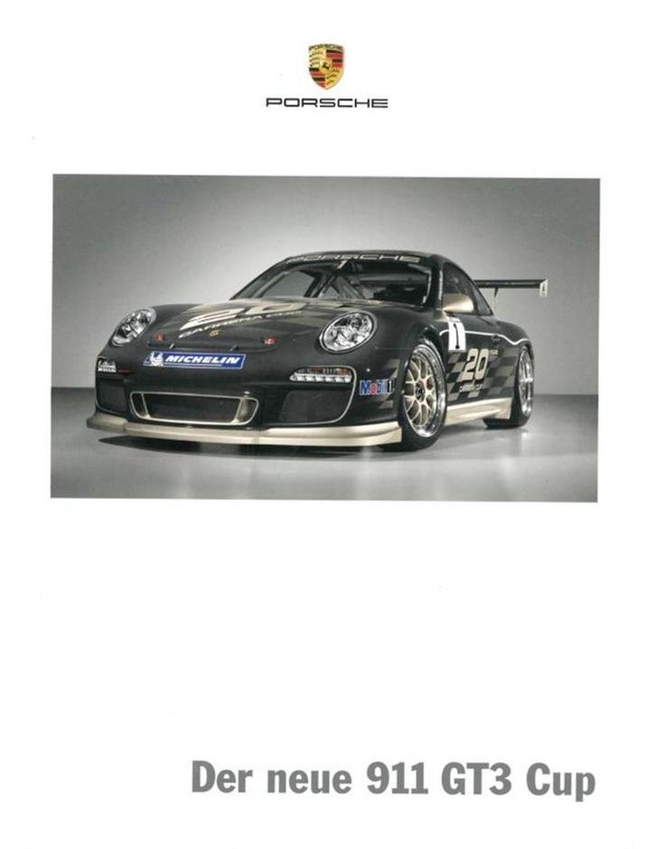 2009 PORSCHE 911 GT3 CUP BROCHURE DUITS, Boeken, Auto's | Folders en Tijdschriften, Ophalen of Verzenden