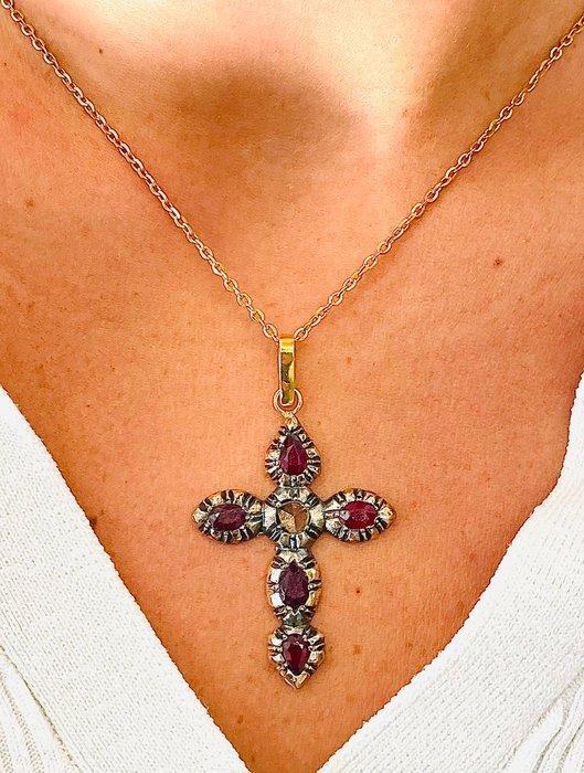 Zonder Minimumprijs - Halsketting - 9 kt. Geel goud, Zilver, Handtassen en Accessoires, Kettingen