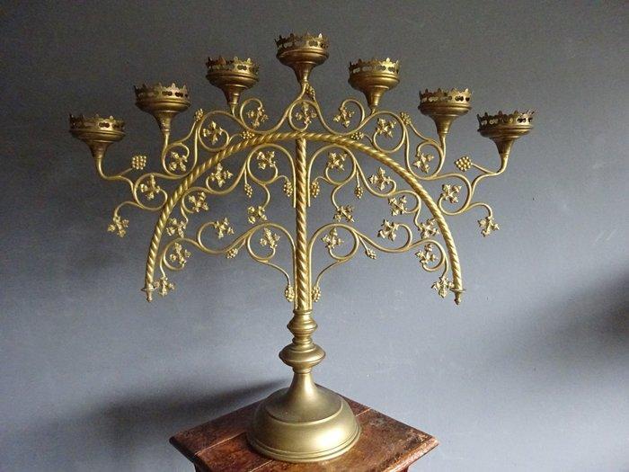 Kandelaar - Brons, Messing - Grote Altaar Kandelaar - 67 cm, Antiek en Kunst, Kunst | Niet-Westerse kunst
