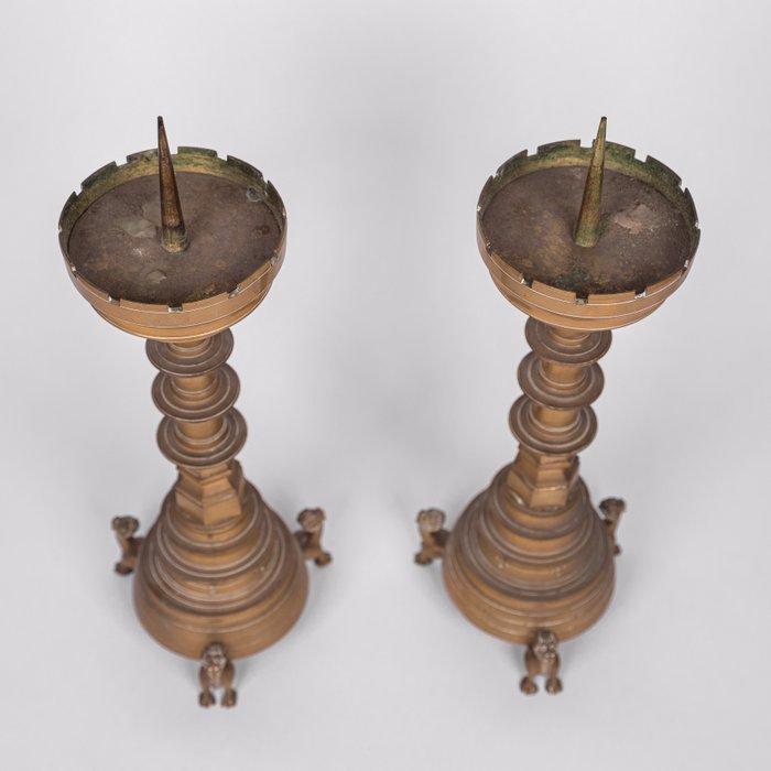 Set bronzen kandelaren Brom Utrecht - Brons - 1850-1900, Antiek en Kunst, Kunst | Niet-Westerse kunst