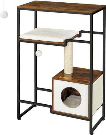 2-in-1 Krabpaal / bijzettafel / wandtafel - metaal hout en beschikbaar voor biedingen