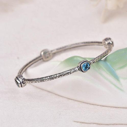 Zonder Minimumprijs - Armband Zilver - Topaas -, Handtassen en Accessoires, Antieke sieraden