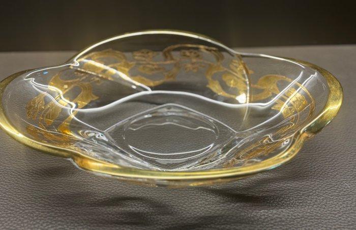 Antica cristalleria italiana - Fruitschaal - 24 kt goud, Antiek en Kunst, Antiek | Meubels | Tafels