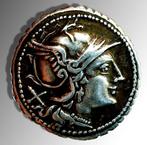 Romeinse Republiek. Anonymous. Serrate Denarius (209-208