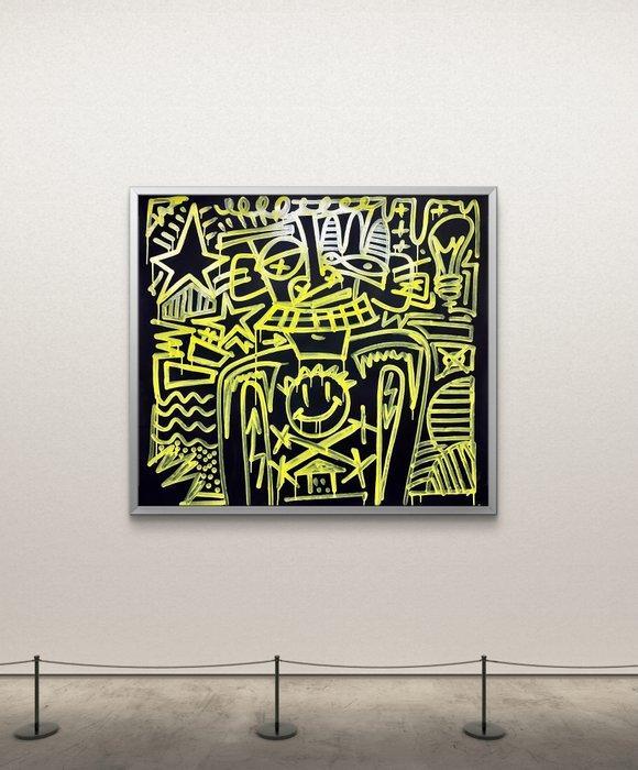 Manitos Filip Makowiak - „yellow drop”, Antiek en Kunst, Kunst | Schilderijen | Modern