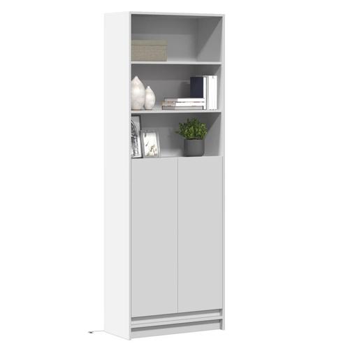 vidaXL Hoge kast met LED 69x32,5x200 cm bewerkt hout wit, Huis en Inrichting, Kasten | Dressoirs, Nieuw, Verzenden