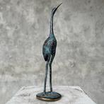 sculptuur, NO RESERVE PRICE - Patinated Crane Bird Sculpture, Antiquités & Art