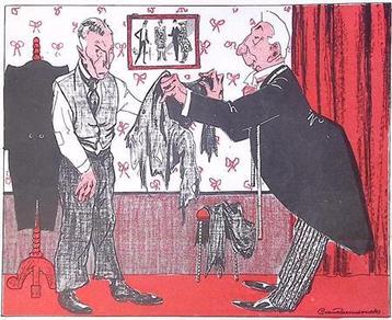 Spotprent met Colijn als Kleermaker (lijst optie, Lithos) beschikbaar voor biedingen