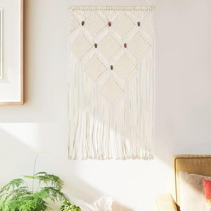 vidaXL Wandhanger macramé 40x80 cm katoen, Huis en Inrichting, Stoffering | Tapijten en Vloerkleden, Nieuw, Verzenden