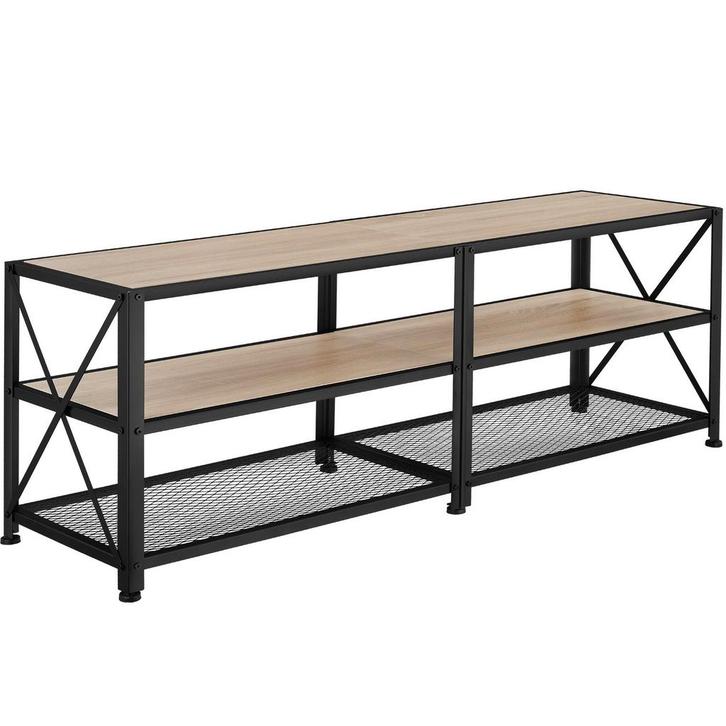 tectake TV-meubel - 161 cm, Industrieel licht hout, eiken So, Huis en Inrichting, Kasten |Televisiemeubels, Verzenden