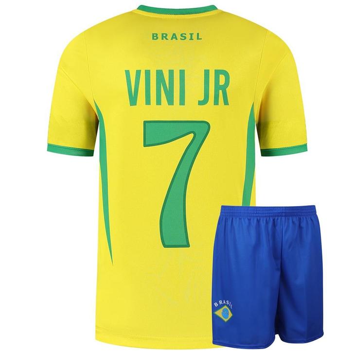 Kingdo Brazilie Voetbaltenue Thuis Vini JR. - Kinderen en, Sport en Fitness, Voetbal, Bal, Nieuw, Verzenden