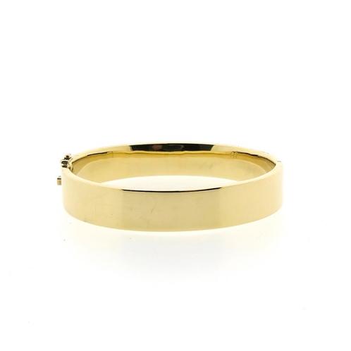 Gouden brede slavenarmband | Ø 60 mm (tijdloos sieraad), Handtassen en Accessoires, Armbanden, Overige kleuren, Gebruikt, Goud