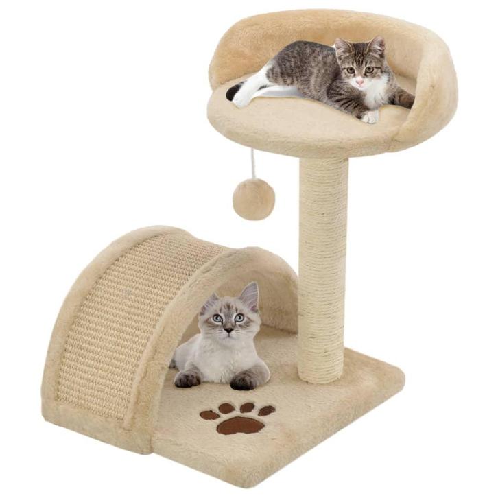 vidaXL Kattenkrabpaal met sisal krabpaal 40 cm beige en, Dieren en Toebehoren, Katten-accessoires, Nieuw, Verzenden
