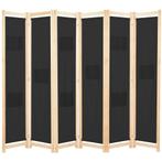 vidaXL Kamerscherm met 6 panelen 240x170x4 cm stof zwart, Huis en Inrichting, Verzenden, Nieuw