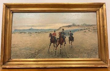 Enrique Gómez Martín (XIX) - Húsares a caballo seguidos del