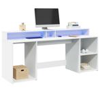 vidaXL Bureau met LED-verlichting 200x55x91 cm bewerkt hout, Verzenden, Nieuw