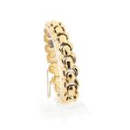Gouden Bismarck schakel armband | 19 cm (veiligheidketting), Ophalen of Verzenden, Gebruikt, Overige kleuren, Goud