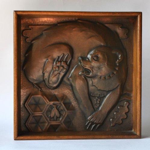 Quintet Maredsous Métiers DArt - Plaque (2) - Bois, Cuivre, Antiek en Kunst, Kunst | Designobjecten
