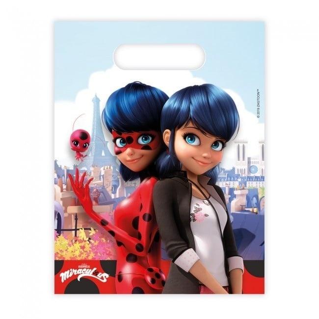 Miraculous Uitdeelzakjes 6st, Hobby en Vrije tijd, Feestartikelen, Nieuw, Verzenden
