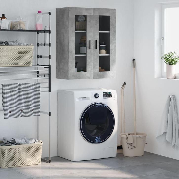 vidaXL Bovenkast 69,5x34x90 cm betongrijs, Huis en Inrichting, Kasten | Dressoirs, Nieuw, Verzenden