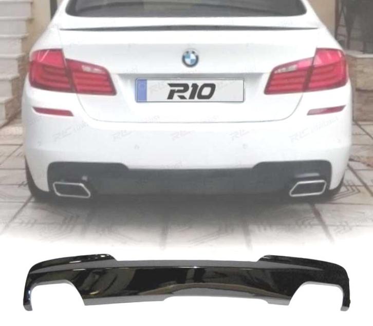 Diffuseur Pour Bmw F10 F11 2 Sorties 12-16 Noir Brillant, Auto-onderdelen, Carrosserie, Verzenden