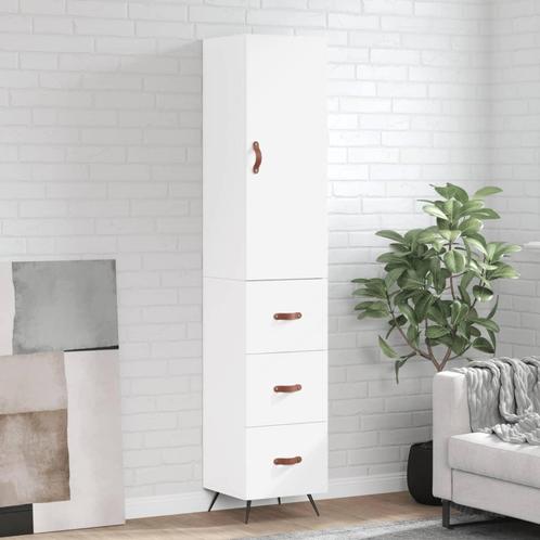 vidaXL Hoge kast 34,5x34x180 cm bewerkt hout wit, Huis en Inrichting, Kasten | Dressoirs, Nieuw, Verzenden