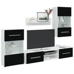 vidaXL Muurvitrine tv-meubel met LED-verlichting zwart, Verzenden, Nieuw