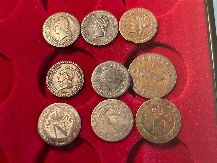 Frankrijk. Lot van 15 munten, 1793/1851 (Zonder, Postzegels en Munten, Munten | Europa | Niet-Euromunten