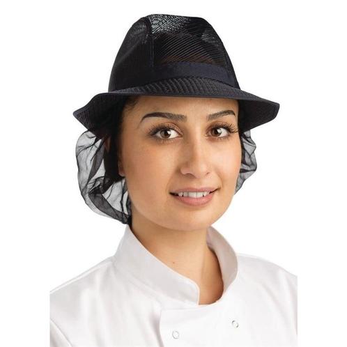 Hoed met haarnet donkerblauw | 100% Polyester - 100% Nylon, Zakelijke goederen, Horeca | Keukenapparatuur, Nieuw in verpakking