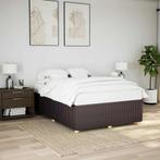 vidaXL Bedframe zonder matras stof donkerbruin 140x200 cm, Huis en Inrichting, Slaapkamer | Bedden, Verzenden, Nieuw
