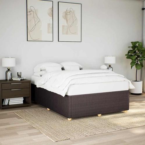 vidaXL Bedframe zonder matras stof donkerbruin 140x200 cm, Huis en Inrichting, Slaapkamer | Bedden, Nieuw, Verzenden