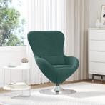 vidaXL Eivormige Stoel Donkergroen Velours, Huis en Inrichting, Fauteuils, Verzenden, Nieuw
