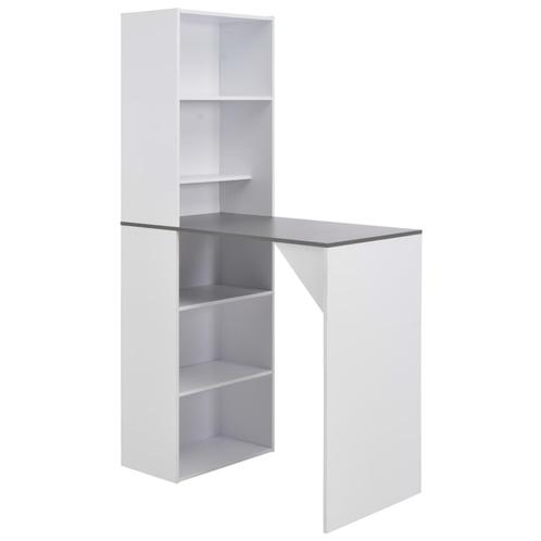 vidaXL Table de bar avec armoire Blanc 115x59x200 cm, Huis en Inrichting, Tafels | Eettafels, Verzenden