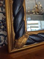 Miroir- Grand miroir mural avec cadre noir et or - Bois,