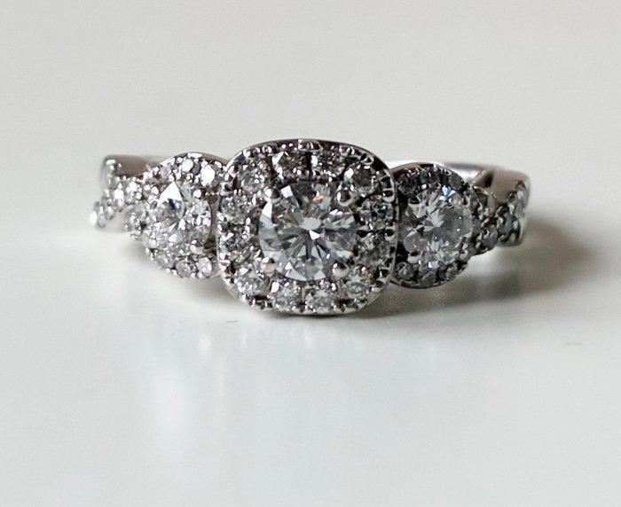 Bague - 14 carats Or blanc Diamant (Naturelle) - Diamant -, Handtassen en Accessoires, Ringen