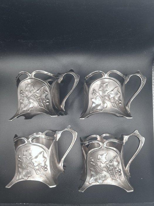 WMF - Drinkglas (4) - Verzilverd - Art Nouveau, Antiquités & Art, Antiquités | Meubles | Tables