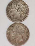 Frankrijk. 5 Francs 1849-A et 1870-A (lot de 2 monnaies)