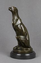 sculptuur, Sitting Cheetah - 3,8 kg - 30 cm - Gepatineerd