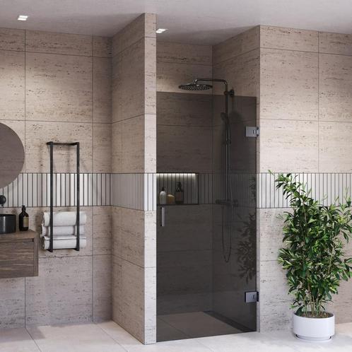 Douchedeur BWS Portos Profielloos Zwart Chroom 90x200 cm, Doe-het-zelf en Bouw, Sanitair, Douche, Nieuw, Chroom, Ophalen of Verzenden