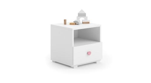 Compact nachtkastje Emi - 40,5x37x40 cm - wit - ideaal vo..., Huis en Inrichting, Slaapkamer | Nachtkastjes, Nieuw, Ophalen of Verzenden