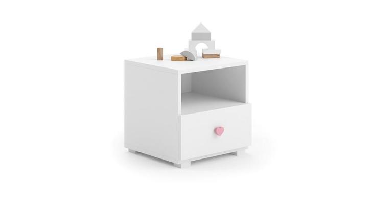 Compact nachtkastje Emi - 40,5x37x40 cm - wit - ideaal vo..., Huis en Inrichting, Slaapkamer | Nachtkastjes, Nieuw, Ophalen of Verzenden