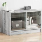 vidaXL Meuble TV avec portes en verre sonoma gris, Maison & Meubles, Armoires | Mobilier de télévision, Verzenden, Neuf