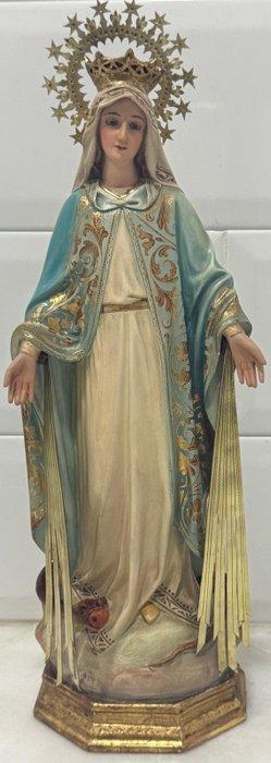Olot - sculptuur, VIRGEN MILAGROSA - 38 cm - Hout, Kristal,, Antiek en Kunst, Kunst | Niet-Westerse kunst