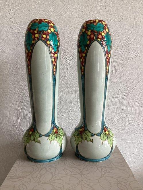 Keramis Boch - Vaas (2) - Model 725 - Decor 264 - 1881/1920, Antiek en Kunst, Antiek | Glaswerk en Kristal