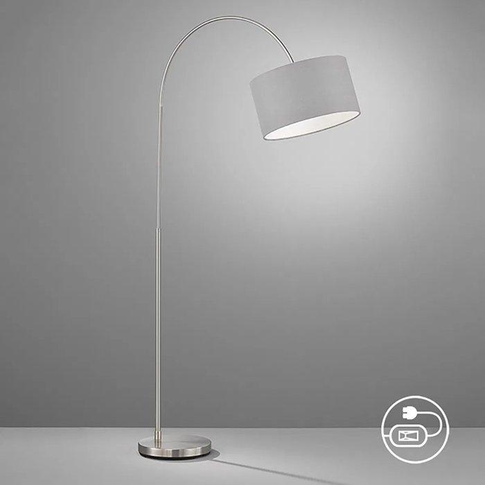 Fischer & Honsel - Staande lamp - Arc vloerlamp – geborsteld, Antiek en Kunst, Antiek | Verlichting