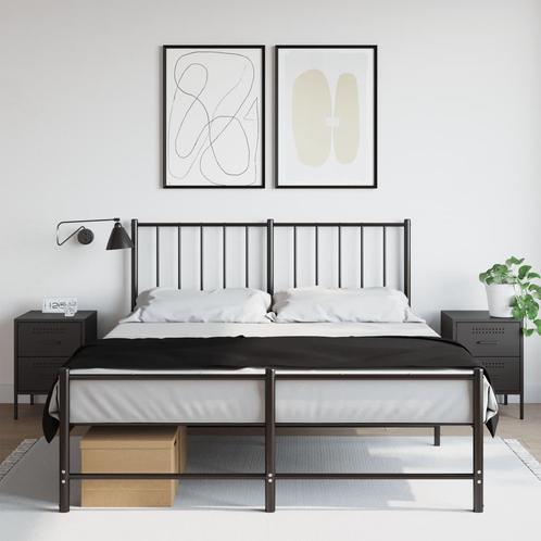 vidaXL Nachtkastjes 2 st 36x39x50,5 cm staal zwart, Huis en Inrichting, Slaapkamer | Nachtkastjes, Nieuw, Verzenden